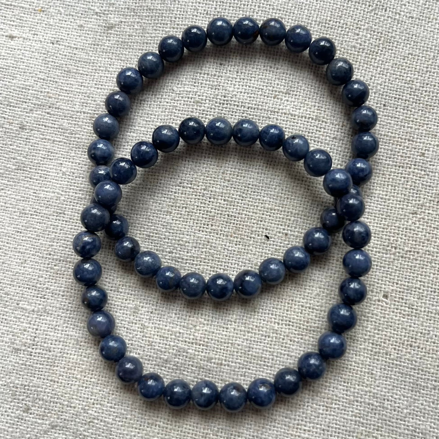 Blue Sapphire 6mm Beaded Bracelet - Spiritual Insight