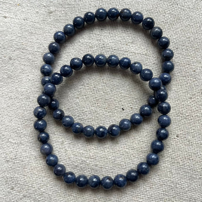 Blue Sapphire 6mm Beaded Bracelet - Spiritual Insight