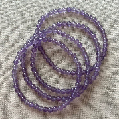 Amethyst 4mm Beaded Bracelet - Spiritual Protection