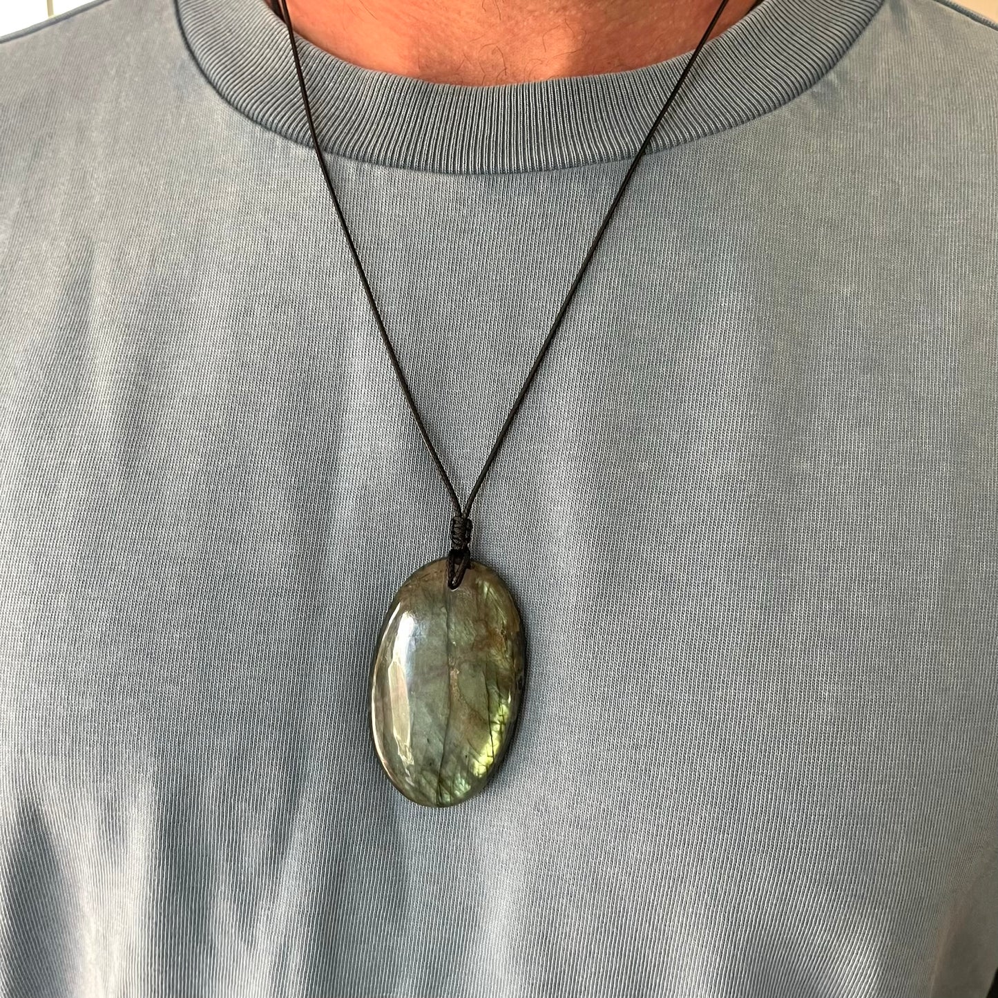 Labradorite Oval Pendant - ONE OF A KIND