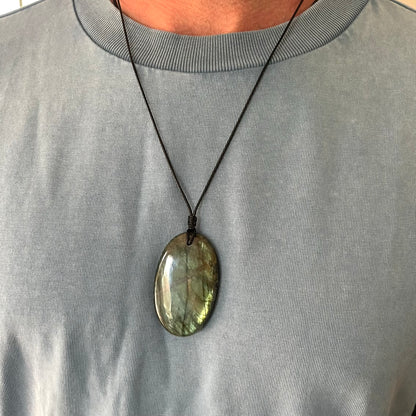 Labradorite Oval Pendant - ONE OF A KIND