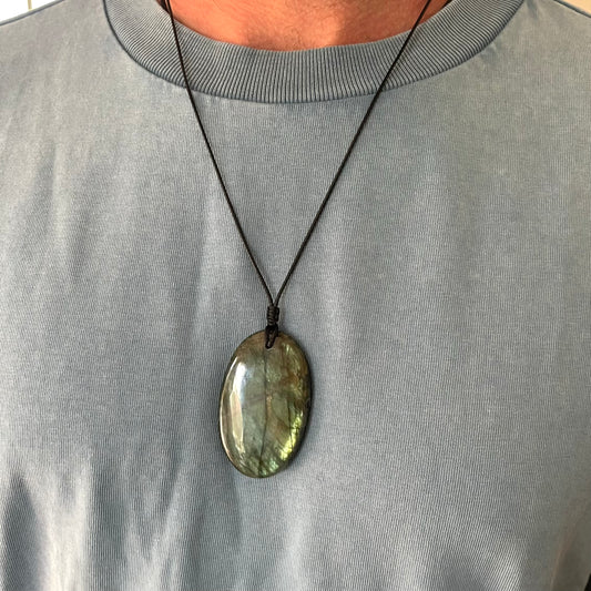 Labradorite Oval Pendant - ONE OF A KIND