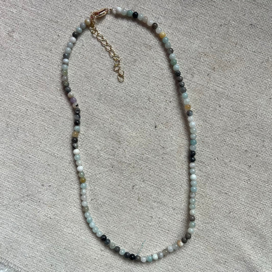 Amazonite 3mm Beaded Necklace - Peace