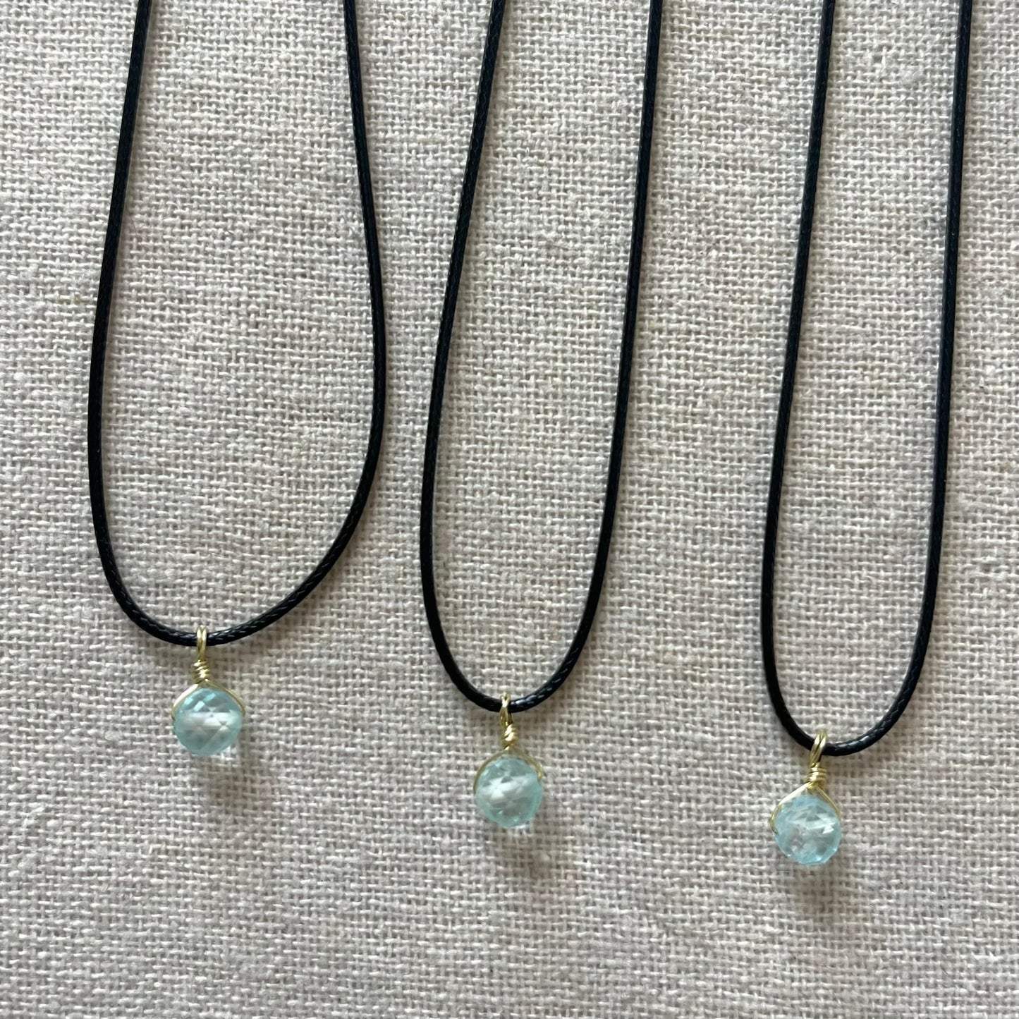 Mini Geo Pendant - Blue Topaz