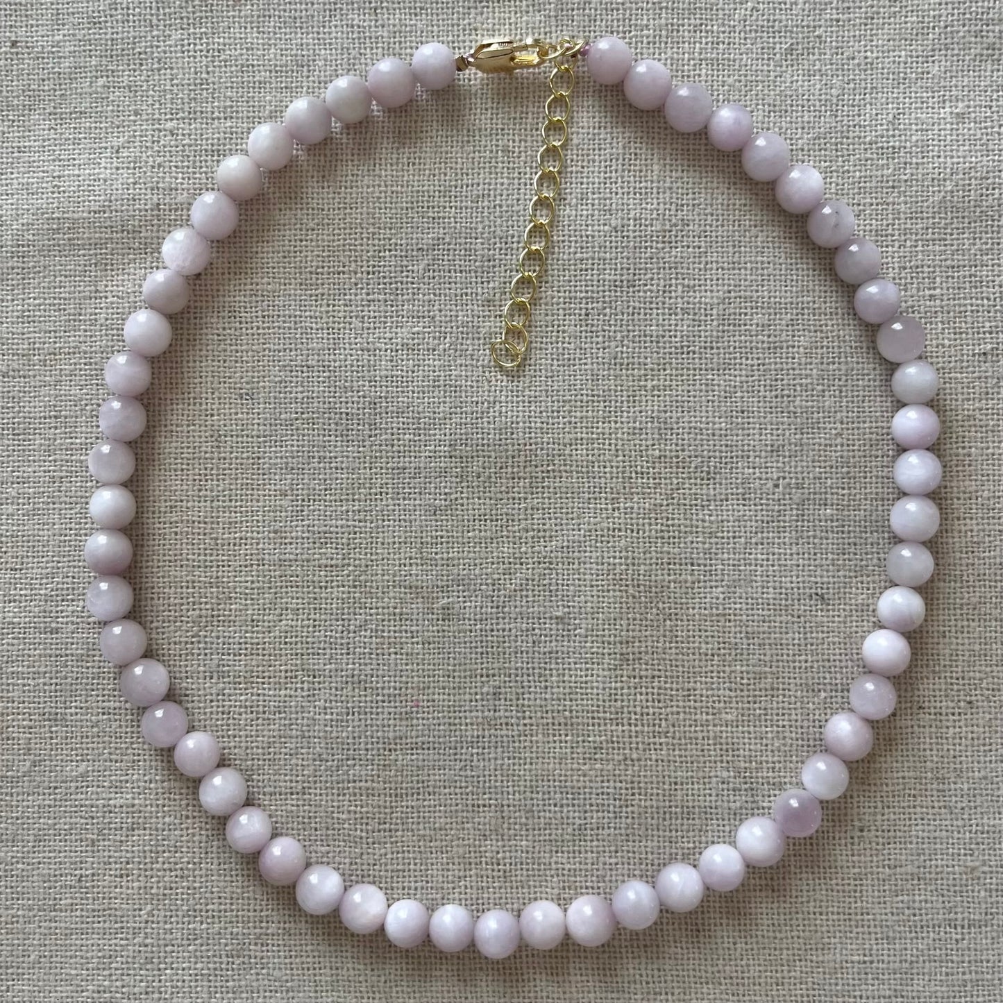 Kunzite 6mm Beaded Necklace - Emotional Healing