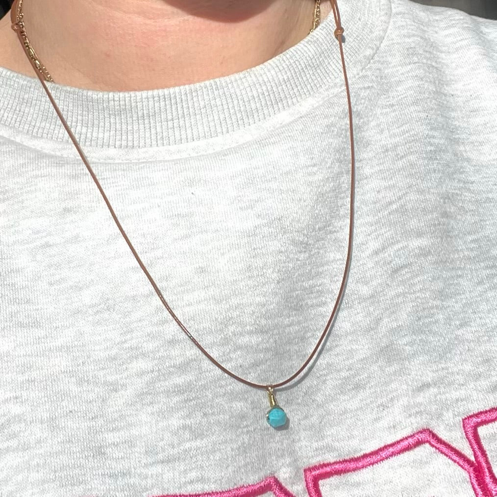 Mini Geo Pendant - Turquoise