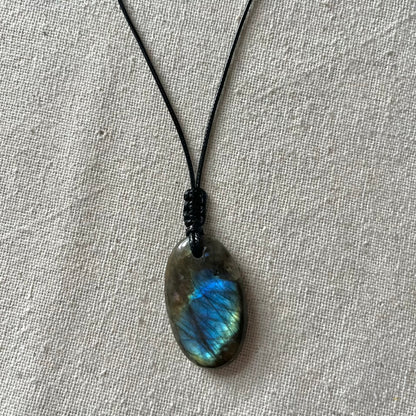 Labradorite Oval Small Pendant - ONE OF A KIND