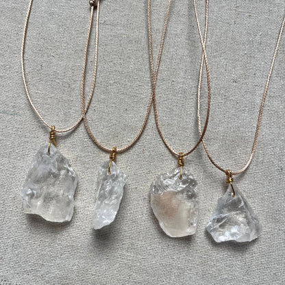 Clear Quartz Large Raw Pendant