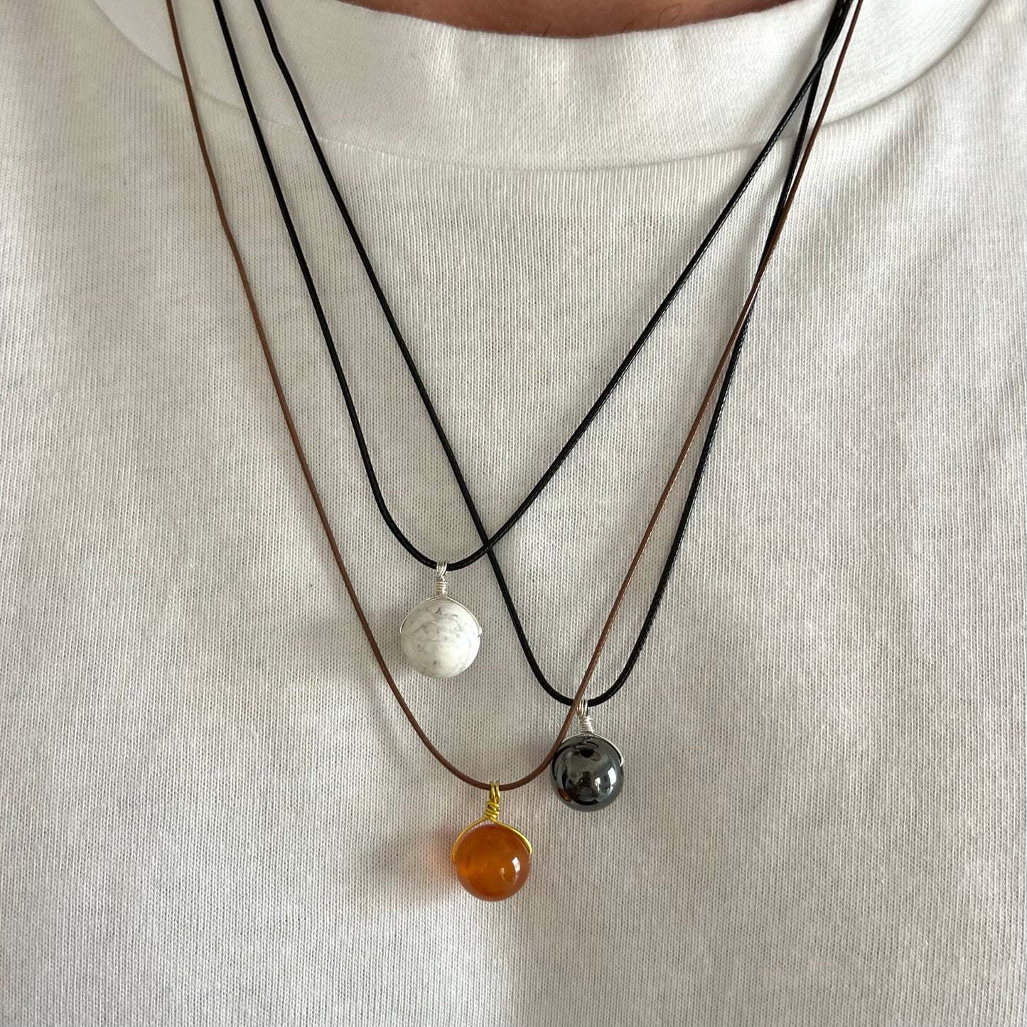 Sphere Pendant - Hematite