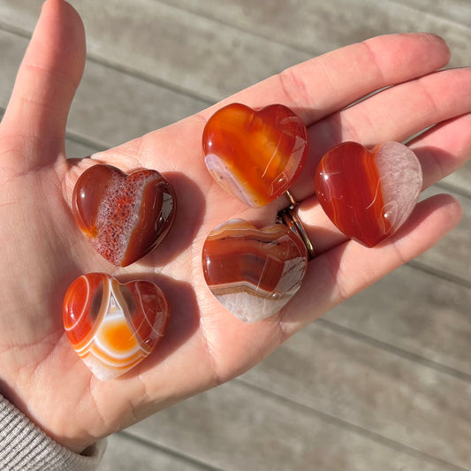 Carnelian Heart Small Crystal - Passion, Vitality, Confidence