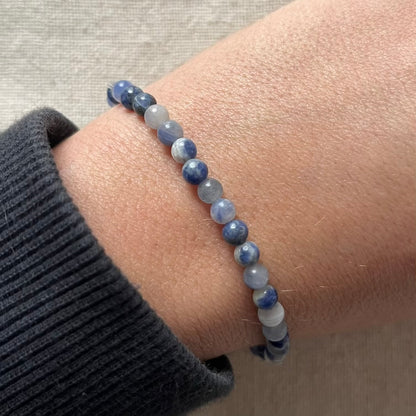 Sodalite 4mm Beaded Bracelet - Emotional Balance
