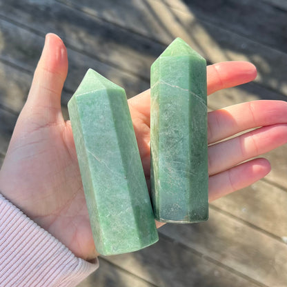 Green Aventurine Medium Point Crystal - Prosperity, Growth