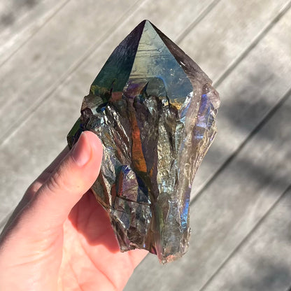 Titanium Aura Quartz Large Raw Crystal - Vitality, Confidence, Joy