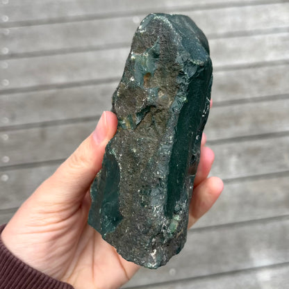 Bloodstone Large Base Cut Crystal - Vitality, Courage, Strength