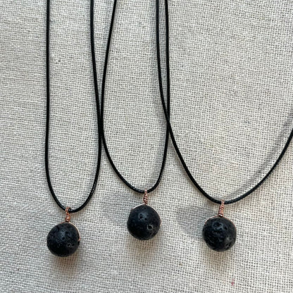 Strength Pendant - Lava Stone