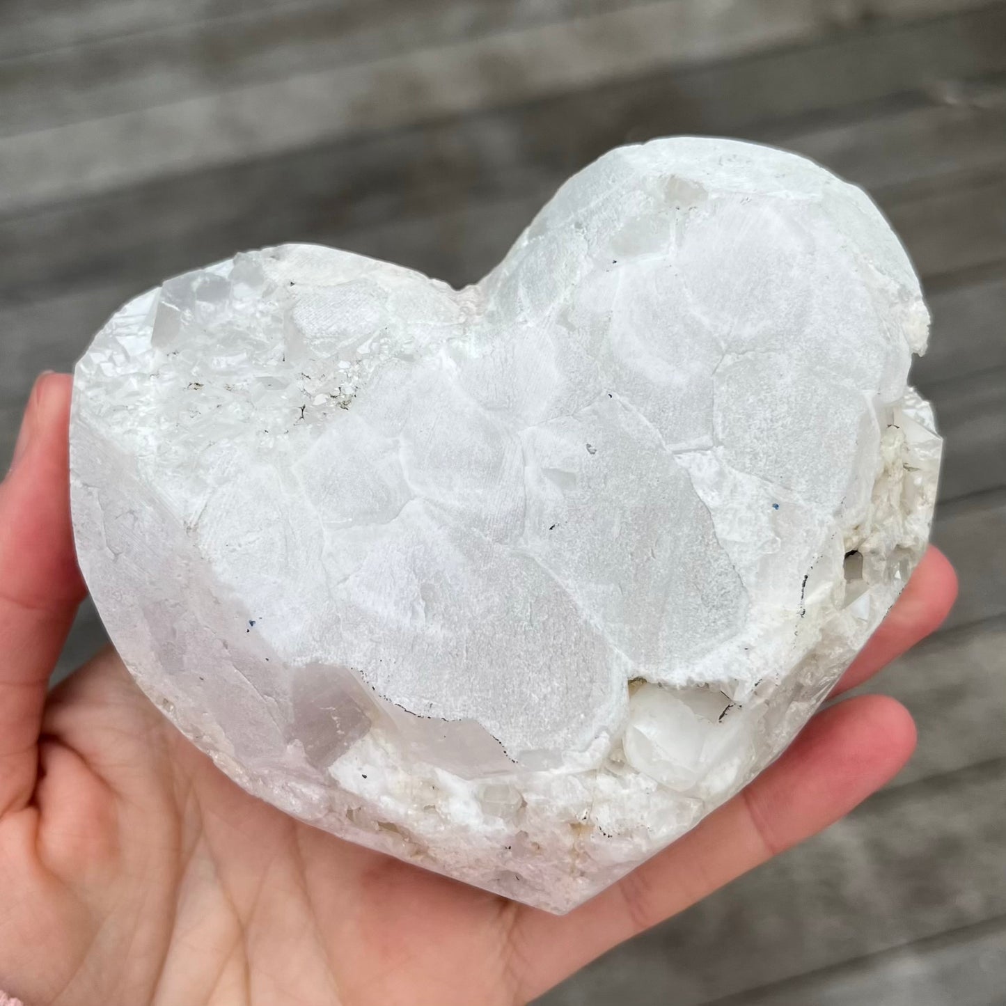Angel Aura Quartz Large Heart Crystal - Joy, Ethereal, Emotional Healing