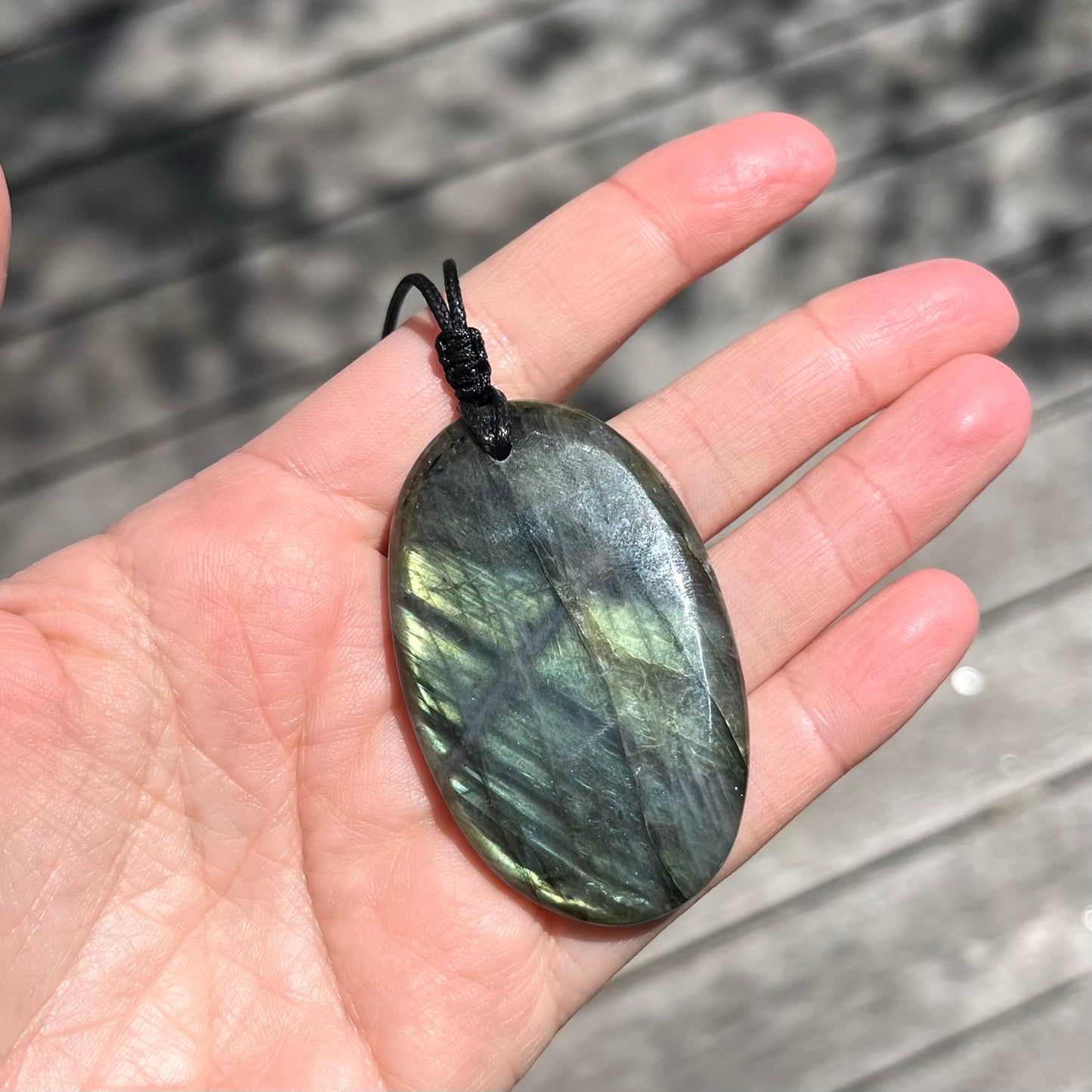 Labradorite Oval Pendant - ONE OF A KIND