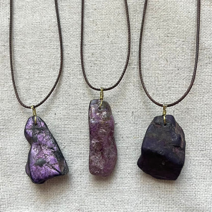 Purperite Raw Pendant - ONE OF A KIND