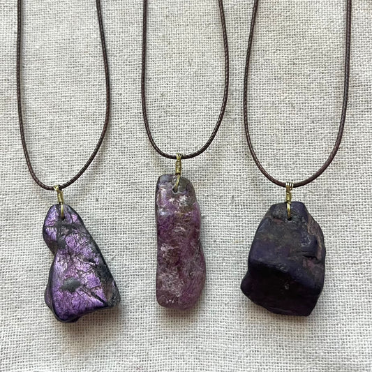 Purperite Raw Pendant - ONE OF A KIND