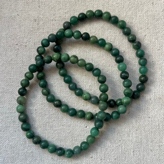 African Jade 6mm Beaded Bracelet - Luck