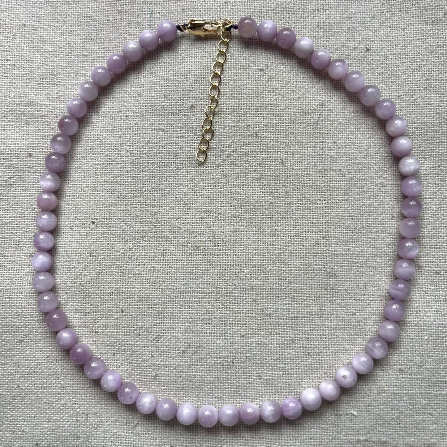 Kunzite 6mm Beaded Necklace - Emotional Healing