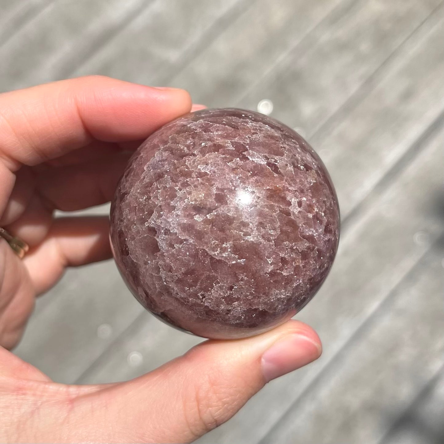 Strawberry Quartz Small Sphere Crystal - Loving, Joyful, Uplifting