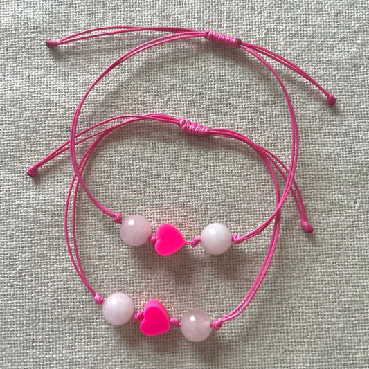Heart Healing Cord Bracelet - Rose Quartz