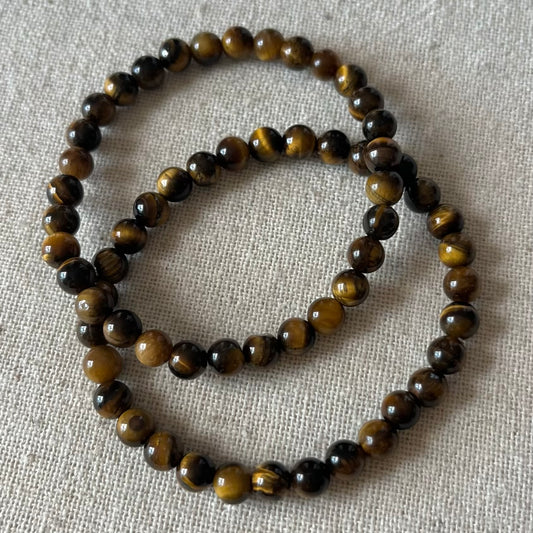 Tiger Eye 6mm Beaded Bracelet - Balance