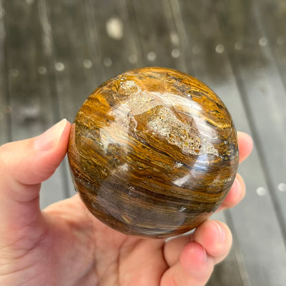 Tiger Eye Large Sphere Crystal - Courage, Focus, Protection