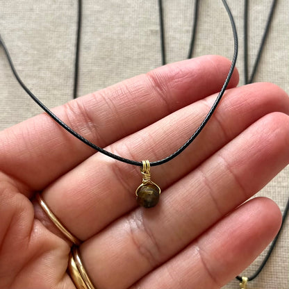 Mini Geo Pendant - Tiger Eye