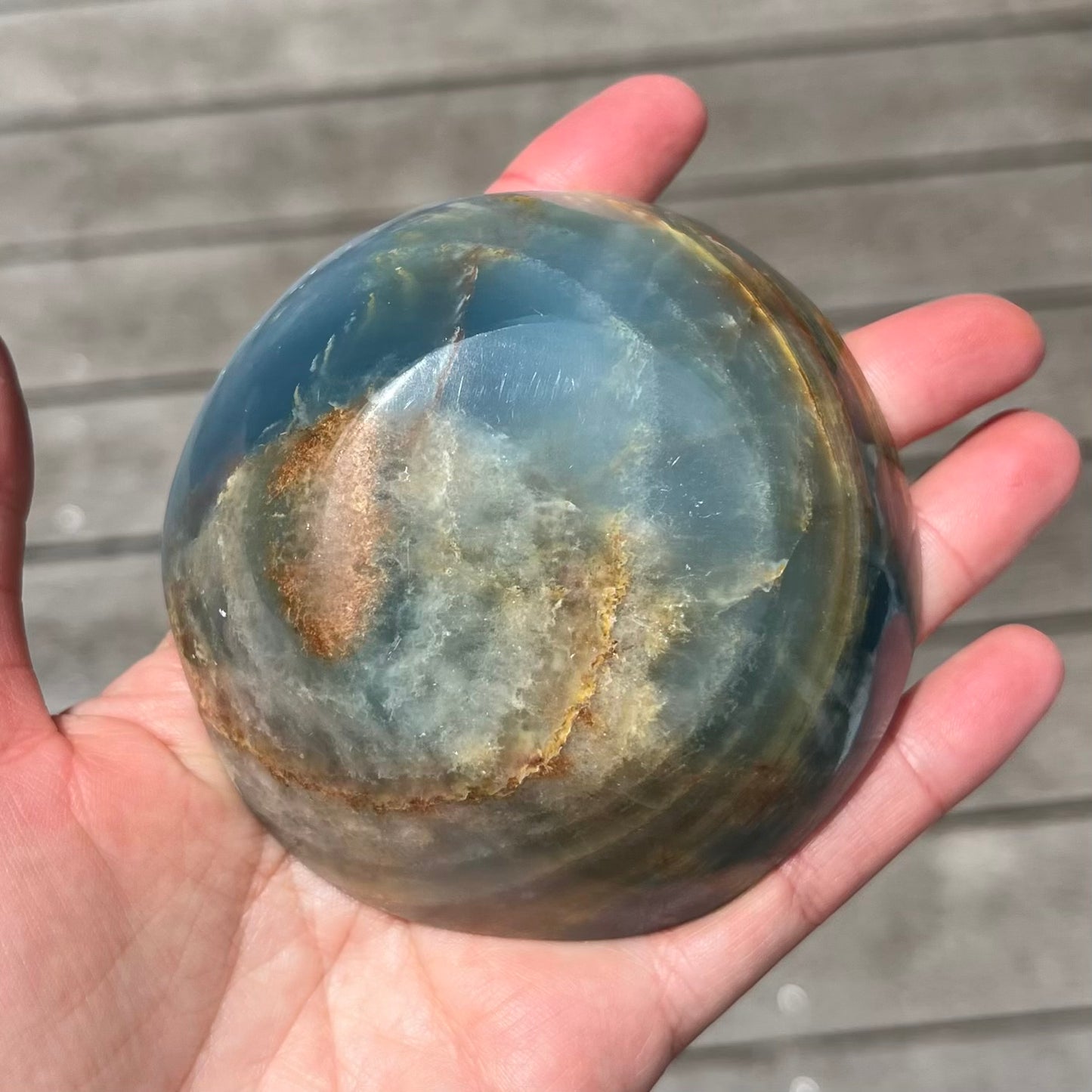 Blue Onyx Medium Crystal Bowl - Calm, Peace, Grounding