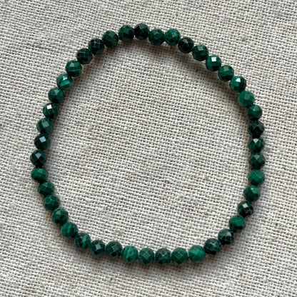 Malachite 4mm Facet Beaded Bracelet - Transformation