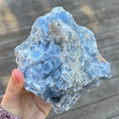 Blue Calcite XL Raw Crystal - Calm, Relaxation
