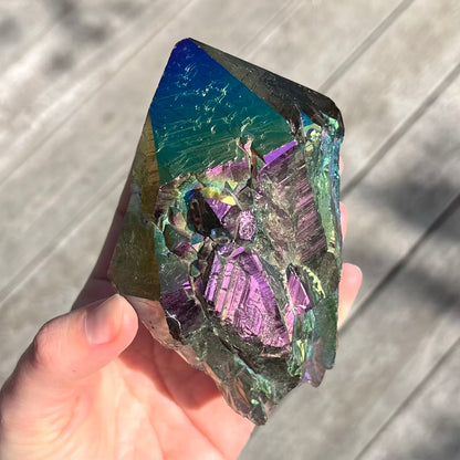 Titanium Aura Quartz Large Raw Crystal - Vitality, Confidence, Joy