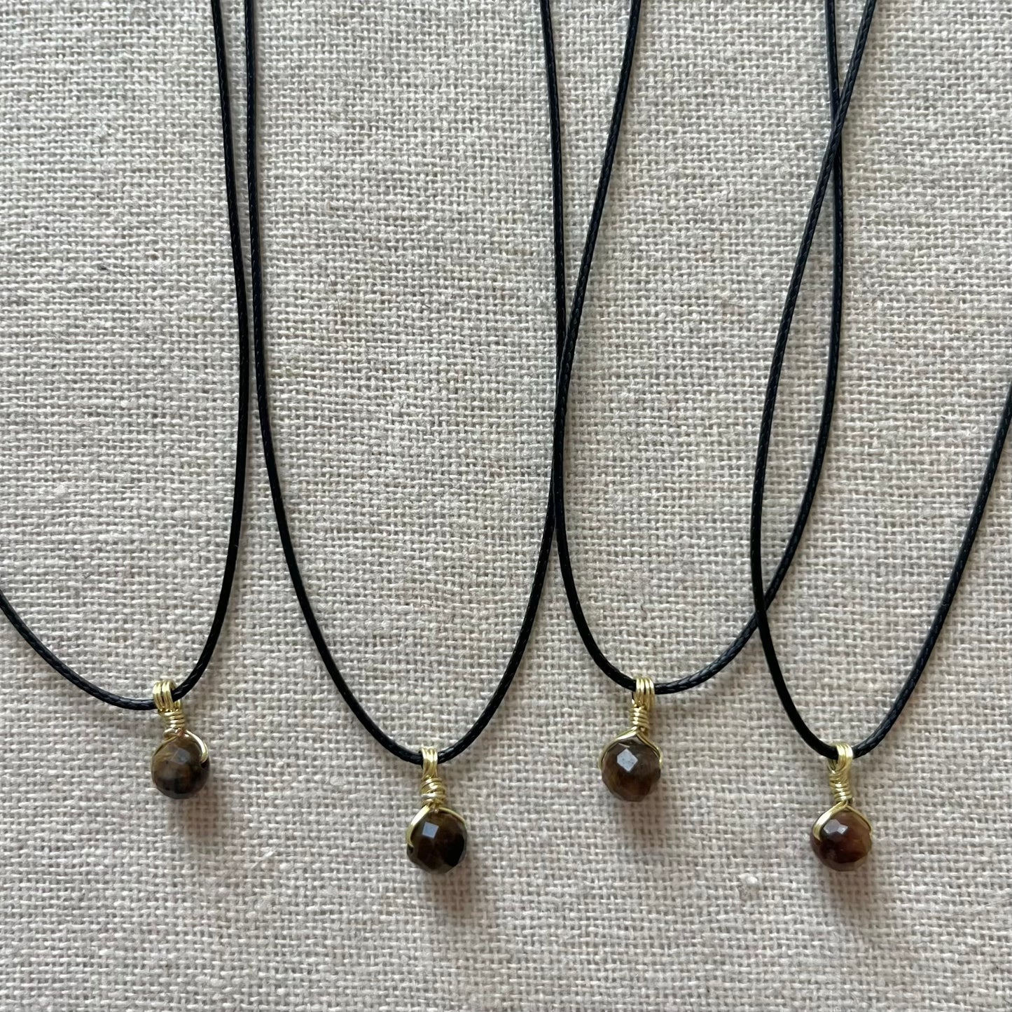 Mini Geo Pendant - Tiger Eye