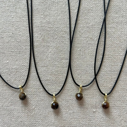 Mini Geo Pendant - Tiger Eye