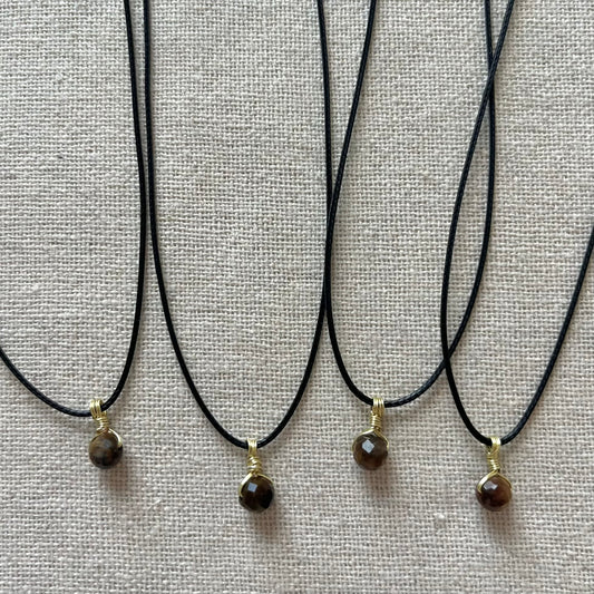 Mini Geo Pendant - Tiger Eye