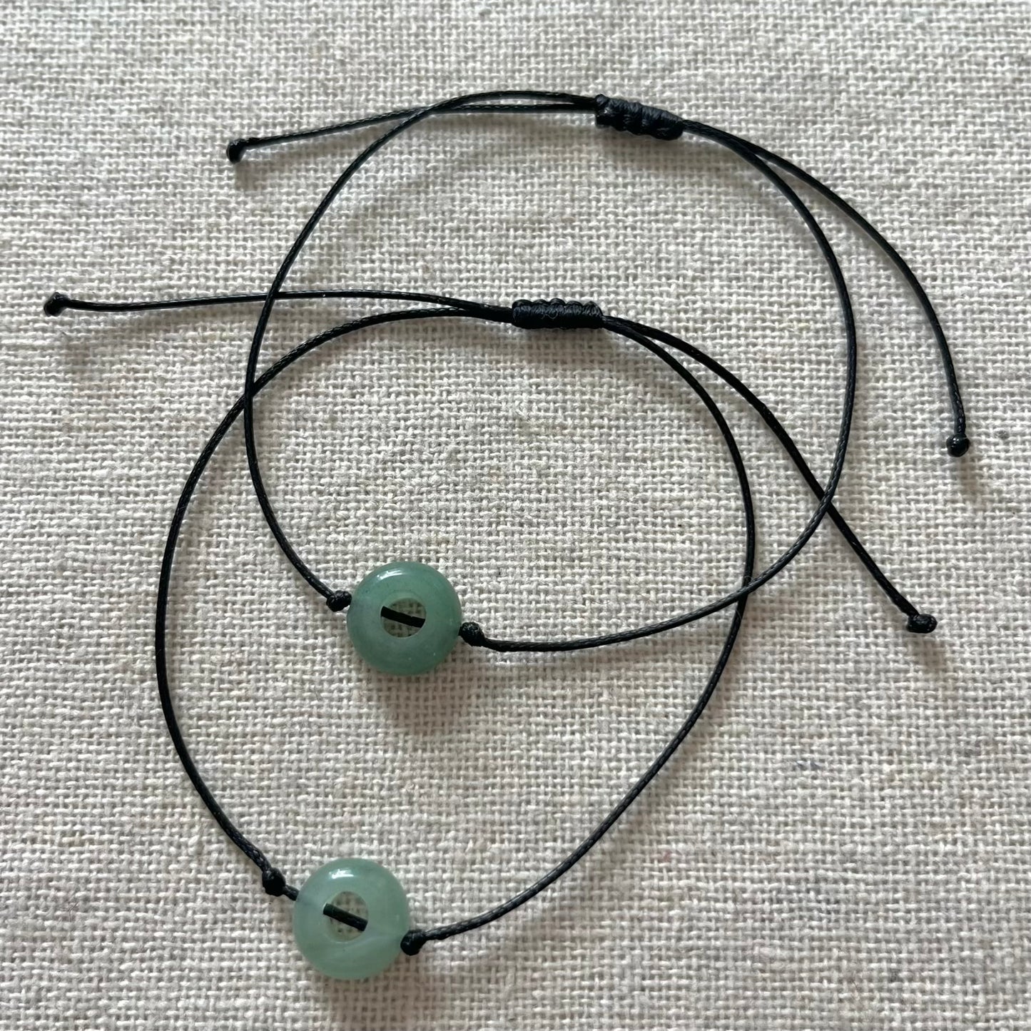 Mini Disc Cord Bracelet - Green Aventurine