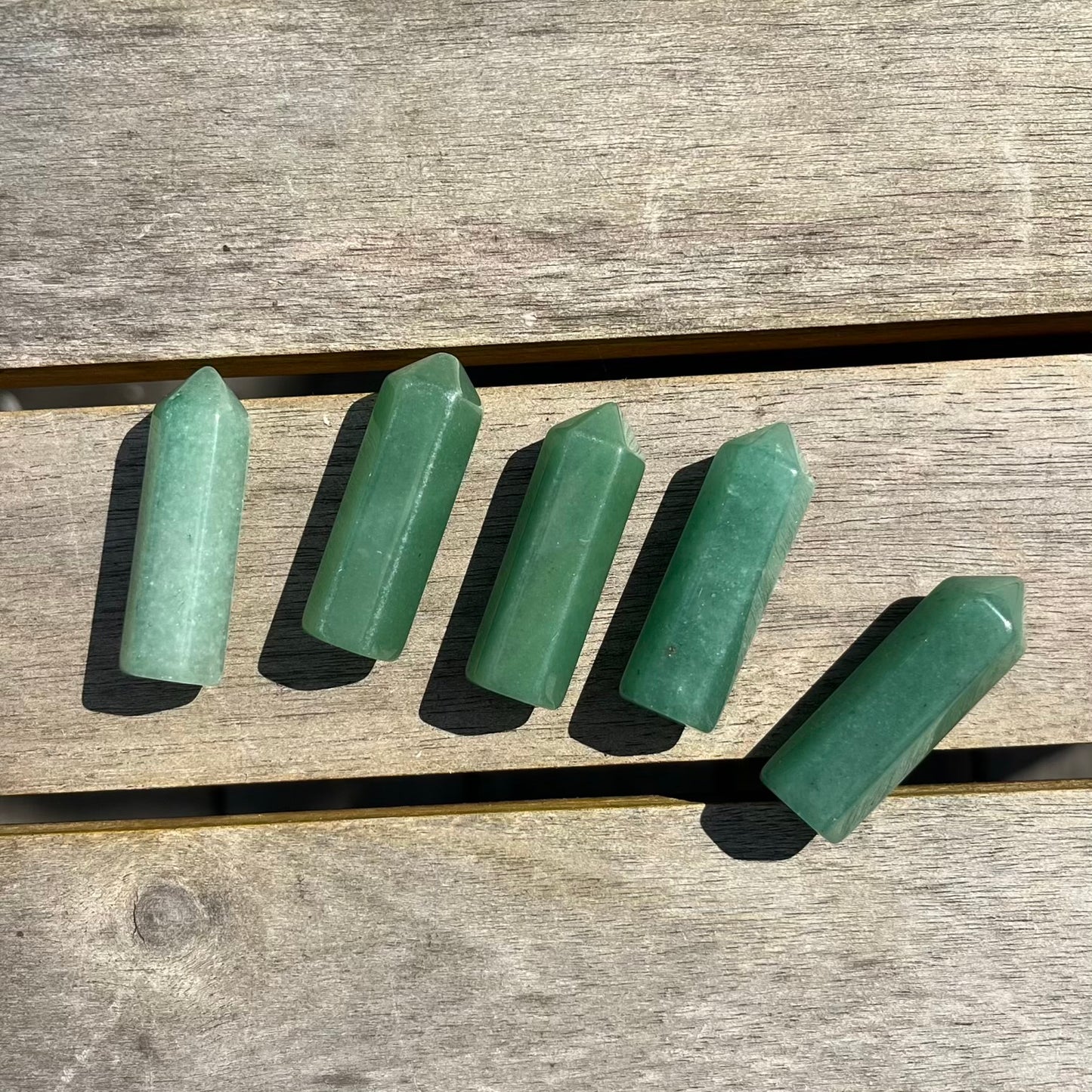 Green Aventurine Mini Point Crystal - Lucky, Positivity, Uplifting