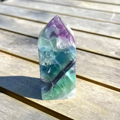 Candy Fluorite Small Tower Crystal - Vibrant, Clarifying, Uplifting