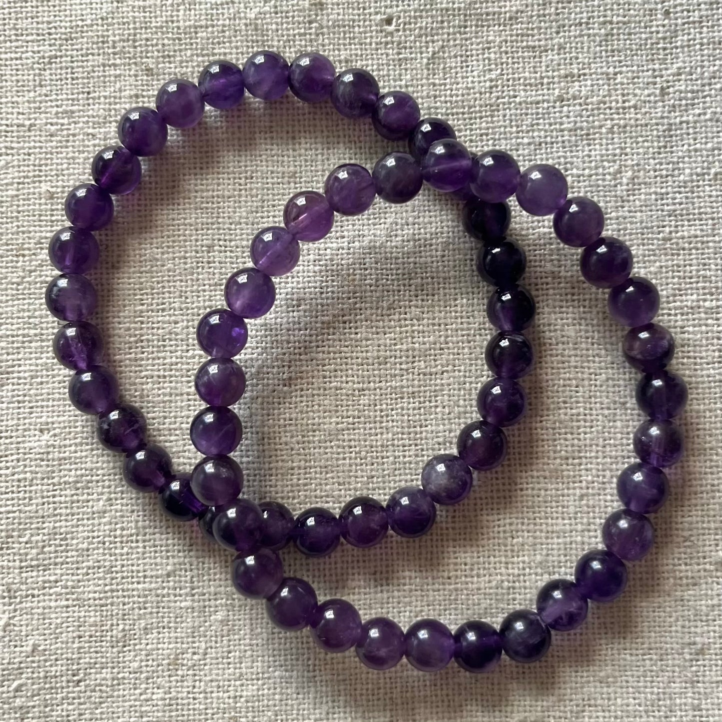 Amethyst 6mm Beaded Bracelet - Spiritual Protection