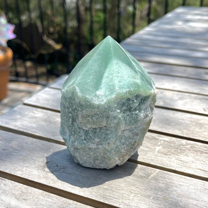 Green Aventurine Raw Point Crystal - Lucky, Positivity, Uplifting