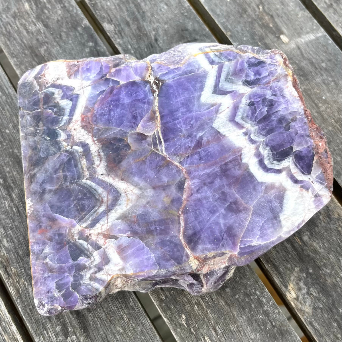 Chevron Amethyst Large Slab Crystal -  Intuition, Spiritual Awareness