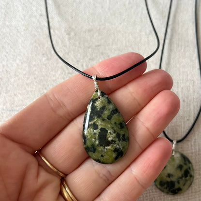 Serpentine Cabochon Pendant - ONE OF A KIND