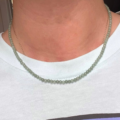 Green Aventurine 3mm Beaded Necklace - Prosperity