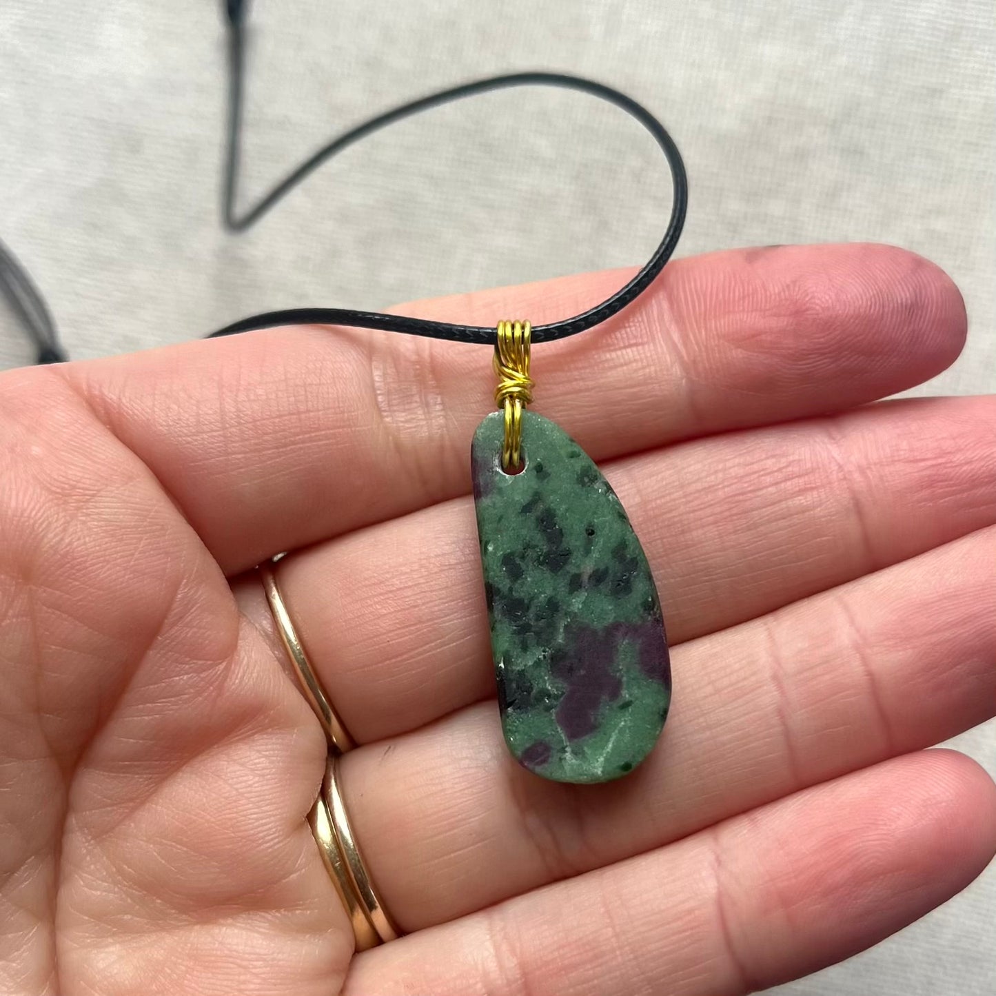 Ruby Zoisite Pendant - ONE OF A KIND
