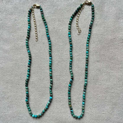 Turquoise 4mm Beaded Necklace - Wisdom