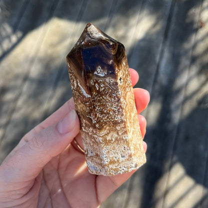 Travertine Medium Point Crystal - Balance, Grounding