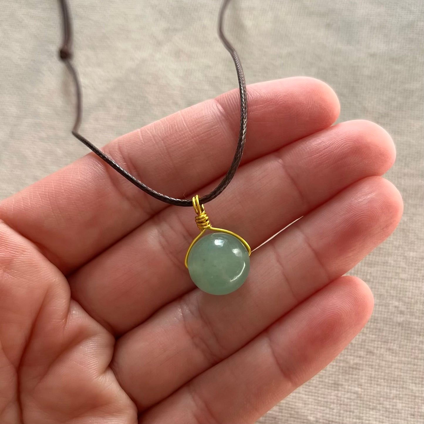Sphere Pendant - Green Aventurine