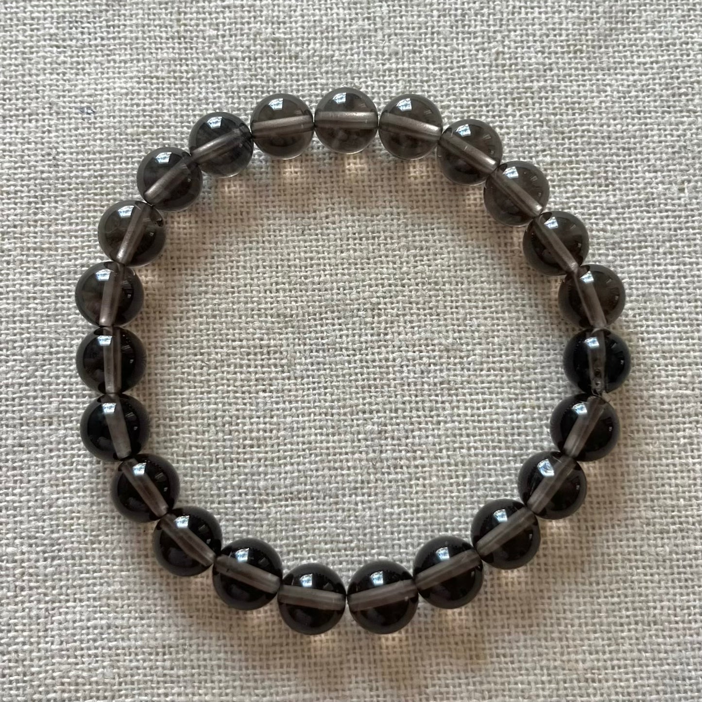 Smoky Quartz 8mm Beaded Bracelet - Grounding